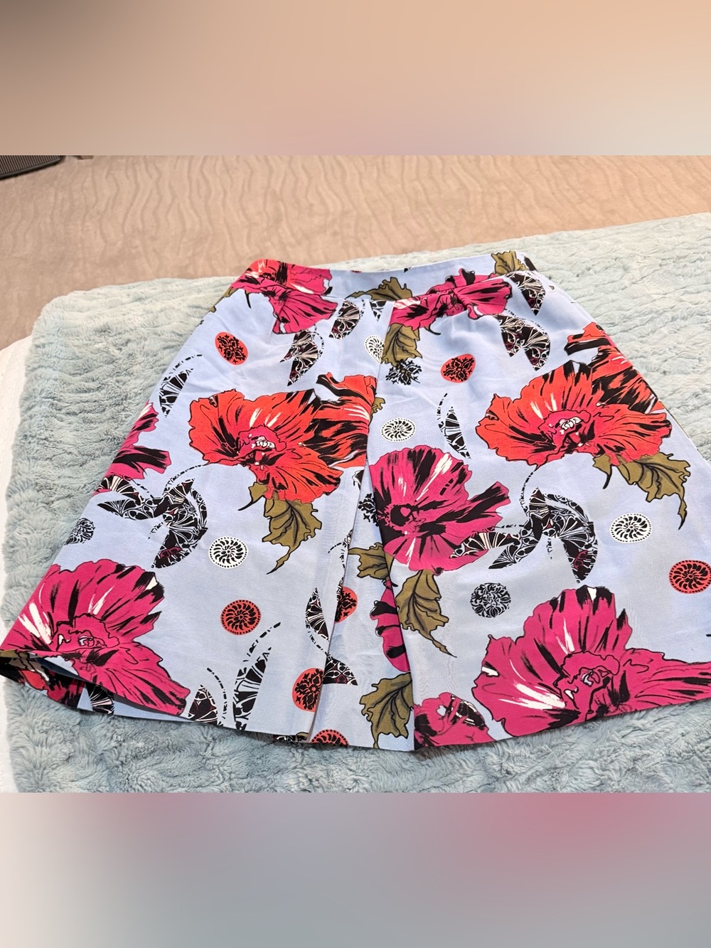 Classiques Entier Floral Cotton/Silk Skirt Size 12 NWOT